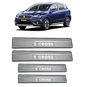 AutoPop Silver Non-led Footstep Door Sill Plate for Maruti Suzuki Scross (Set of 4)