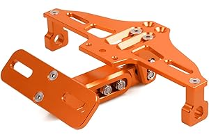 QJY-MOTOR PART-STORE Universel Moto Supports de Plaque D'immatriculation Réglable pour Duke 125 200 250 390 RC125 RC390 690 SMC 790 890 990 1190 1290/Adventure (Orange)