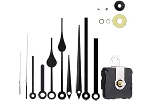 Timelike Silent Quartz Clock Movement, Clock Mechanisms with Hands Battery Powered, Wall Clock Mechanism Motor Replacement DIY Repair Parts (Black)