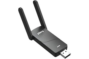 PLERY Clé WiFi 6 AX900 Adaptateur USB sans Fil pour PC Double Bande 5GHz 2.4GHz Bluetooth 5.3 Puissante Antenne à Gain Élevé Cryptage WPA3 Dongle Réseau Pilote Intégré Compatible avec Windows 11 10