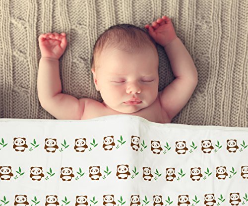 Babydecke / Kinderdecke / Babybettdecke / Erstlingsdecke mit niedlichem Panda Motiv aus SUPER KUSCHELIGER Baumwolle für Jungen und Mädchen - 7