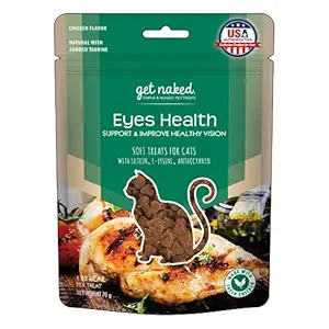 Get Naked Eyes Health Soft Cat Treat, Support and Improve Healthy Vision of Your Pet, with Lutein, L-lysine & Cyanine as Ingredients to Improve Healthy Vision, Made with Real Chicken, 70g