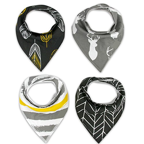 4er Baby Halstücher Lätzchen Dreiecktuch Dreiecktücher Baumwolle Babylätzchen Spucktuch Mit Druckknopf Verschiedene Stile