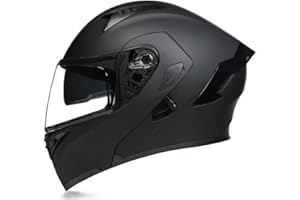 Woljay Casco Moto Modulare Integrato apribile Parasole caschi Doppia Visiera per uomo donna Scooter Adulto DOT ECER22-05