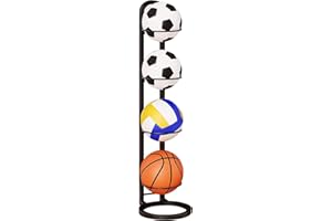 axbeeax Ball Storage Rack, Removable Cube Football Stand Durable Basketball Ball Stand Organizer Vertical Ball Rack Display Stand for Volleyball Basketball Football Indoor Outoor