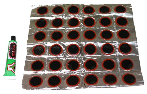 Aerzetix: Lot von 36 Patches Flicken für Fahrradreifen + Kleber Fahrrad Reifen Flickzeug - 2