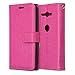 Produktbild Sony Xperia XZ2 Compact Hülle, CAXPRO® Handyhülle Premium Leder Brieftasche Flip Schutzhülle mit Standfunktion und Kartenfach für Sony Xperia XZ2 Compact, Rose Rot