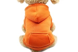 Idepet Sweat à Capuche pour Chat Vêtements pour Chien en Coton avec Manteau d'hiver et Poche extérieure