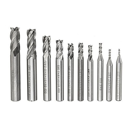wishfive 100 HSS 4 Flute CNC Schaftfräser 1,5–10 mm gerader Schaft Schaftfräser