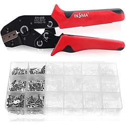 INSMA Pince à Sertir 600 Terminals Sertissage Wire Crimpers Support 0.5-1.5 mm² Outil à Sertir Pinces à Sertir Professionnelles Outil à Sertir