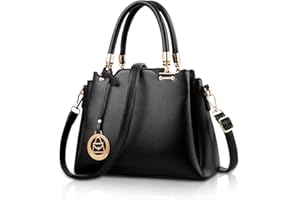 NICOLE & DORIS Bolso Hombro Bandolera Piel para Mujer Moda Bolsos de Mano Grande Cuero Imitación Bolsa de Viaje Señora Bolsos Totes Mensajero Casual Shopper Negro