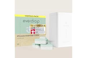 ‎EVERDROP everdrop Spülmaschinen-Tabs Starter Set (60 Stück mit hochwertiger Aufbewahrungsbox) - Spültabs für eine nachhaltigere Reinigung & strahlendes Geschirr - Testsieger bei Stiftung Warentest (02/2024)