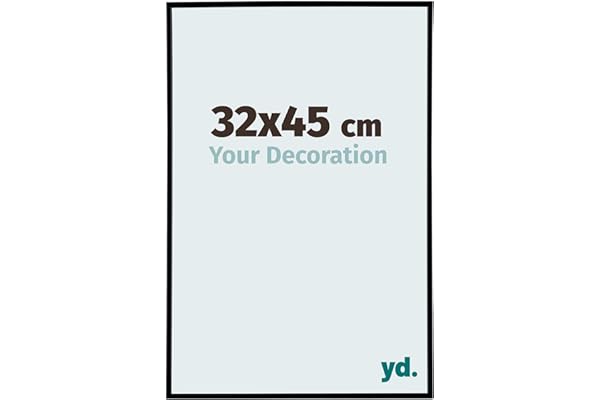 Your Decoration - Marco de fotos 32x45 cm - Negro Mate - Marco de fotos de plástico con cristal de plástico antirreflejo - Marco 32x45 cm - Evry