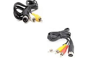 WICAREYO 1pcs AV Audio Video Composite TV Kabel Kompatibel für Genesis Mega Drive 1 & 1pcs 6ft Audio Video AV Kabel 9 Pin Kompatibel für Genesis Mega Drive 2 & 3