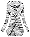 Produktbild Damen Warme Elegant Locker Langarm Kapuzenjacke Kapuzenshirt Oberteile Outwear Print Kapuzenpullover Kapuzenpullis Blusen Pullover Strickmantel Kimono (XL, Foto Color)