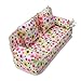 Lovely Miniature Furniture Flower Print Sofa Couch With 2 Cushions For Barbie