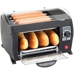 LLHH Hot Dog Toaster Maker Machine - électrique Pain Grill avec minuterie - Amusez-Vous Cuit Délicieusement Hot Dogs en Seulement 8 Minutes!