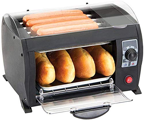 LLHH Hot Dog Toaster Maker Machine - électrique Pain Grill avec minuterie - Amusez-Vous Cuit Délicieusement Hot Dogs en Seulement 8 Minutes!