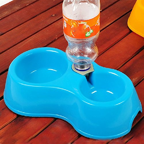 NK-store-pet-puppy-cat-automatic-water-dispenser-and-food-dish-feeding-bowl-blue