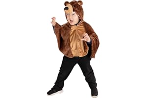 SERUNA Tier-Umhang Kostüm, 74-110, für Baby Babies Klein-Kind Kinder-, Kaputze-n Cape Kostüm-e Animal Fasching Karneval Karnevalskostüm-e Faschingskostüm-e