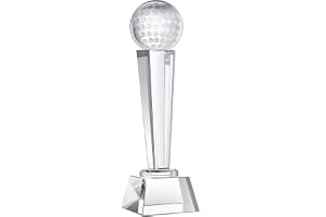 Exogio Golf Pokal, golfare pris i kristallglas, 23 x 7 cm golfboll trofé för vuxna och barn, golfsportväska, golfklubb cup vinnarfigurer ornament för golfturneringar fans gåva