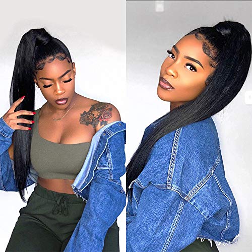 Dai Weier Perruque Bresilienne Lace Frontal Cheveux Bresilien Tissage Wig Straight Weave Swiss Lace Closure Remy Human Hair 18 Pouces