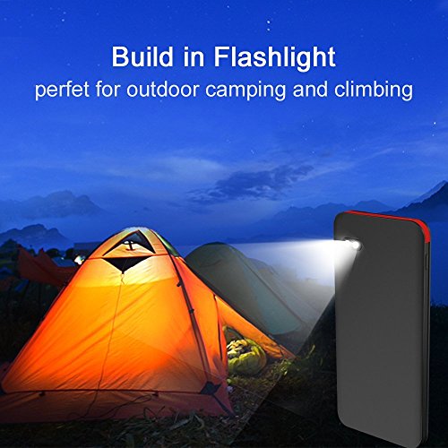 Batterie Externe 16000mAh Power Bank  VNOOKY Chargeur Solaire Portable avec Micro C  ble Int  gr   Port USB et 3 Entr  es  Lightning et Micro et Type 