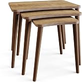 zuesse design Esma 3-Piece Living Room Zigo Coffee Table & Side Table set Coffee Table Set for Living Room (Walnut)