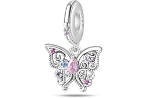 LONGLUCK Charms si adatta Pandora bracciali di fascino per la donna, 925 argento sterling perlina ciondolo penzoloni, ragazza gioielli perlina,gioielli fai da te per le ragazze.