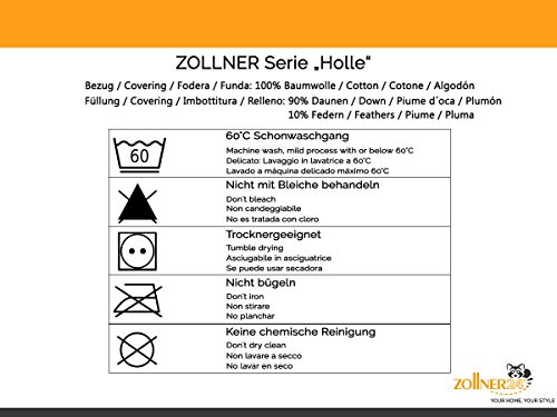 ZOLLNER® Kinderkopfkissen / Kinderkissen / Babykopfkissen versteppt, 90% Daunen 10% Federn, direkt vom Hotelwäschehersteller, Serie „Holle“ - 3