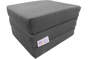 MyLayabout Adult Z Bed Memory Foam Fold out/Chairbed/Mattress | 10 Colour | Single (Grey)