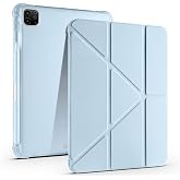 Sneezy Apple iPad Pro 11 in&ccedil; 4.Nesil M2 2022 İle Uyumlu Kılıf &Uuml;&ccedil;gen Katlanabilir Kalem Şarj B&ouml;lmeli Kılıf Mavi