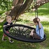 2 Person Giant Kids Outdoor Nest Disc Swing Tree Spider Net Mesh Play Fun Toy (Toy)