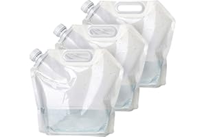 Viilich Lot de 3 bidons à eau pliables de 10 l - Réservoir à eau pliable pliable flexible sans BPA - Bidon portable de qualité alimentaire pour le camping en plein air, le barbecue de randonnée