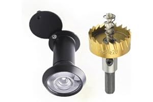 BEFUN Türspion Weitwinkel mit Sicherheitsrückabdeckung, 220° Messing Türspion Optische Glaslinsen Durchmesser Door Viewer Peephole mit Bohrloch Ø 16mm Sicherheit Spion für Türstärke 35mm-60mm, Schwarz