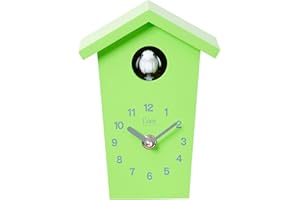 ‎CUCO CLOCK Cuco Clock Mini Kuckucksuhr HOCHHAUS, Wanduhr, Moderne Schwarzwalduhr, 17,0 × 12,4 × 9,0cm (LxBxH), Wanduhr mit Nachtruhefunktion, Kuckucksruf Vogelstimme, Quarzuhrwerk