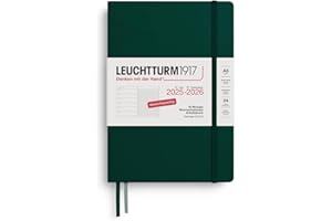 ‎LEUCHTTURM1917 LEUCHTTURM1917 372619 Wochenkalender & Notizbuch Medium (A5) 2026, 18 Monate 07.2025-12.2026, Hardcover, Forest Green, Deutsch