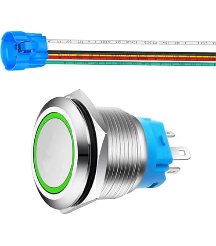 Guuzi 20A Druckknopfschalter - Wasserdicht 12-24V Mit Weißer LED