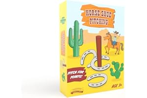 Traditional Garden Games Hufeisen-Set mit Hufeisen und 3 Holzpfähle, Rasen- und Strandspaß, Familienwettbewerbsspiel für Kinder und Erwachsene (Alter 3–12 Jahre)