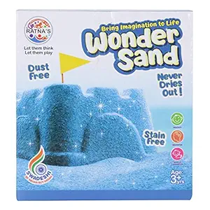 RATNAS Wonder Sand 500 Grams for Play. Smooth Sand for Kids (Blue 500 Grams), ONE Big Mould Inside (Without Tray)