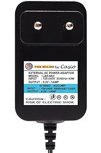 Fox Micro Power Adapter Compatible with Casio Keyboard CTK-240, CTK-245, CTK-1100, CTK-1150, CTK-1200,LK-165, LK-240, LK-247, LK-280, SA-46, SA-47, SA-76, SA-77, SA-78, WK-220