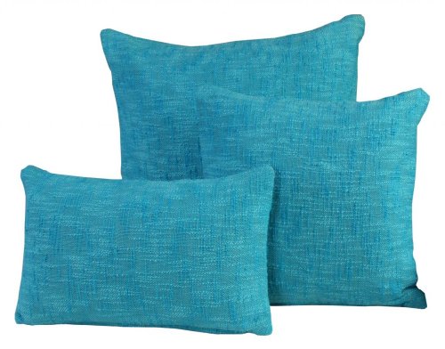 Homescapes Dekorative Kissenhülle 60 x 60 cm mit Reißverschluss Nirvana mit Knoten-Optik Kissenbezug aus 100% Baumwolle ohne Füllkissen, aqua türkis - 2