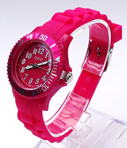Mdchen/Kinder Silikon Gummi Strap Armbanduhr Pink Kinder size-qbd