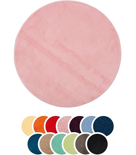 Badmat - Mat voor in de Badkamer Rond Taupe 110 cm Diameter Gözze Rio