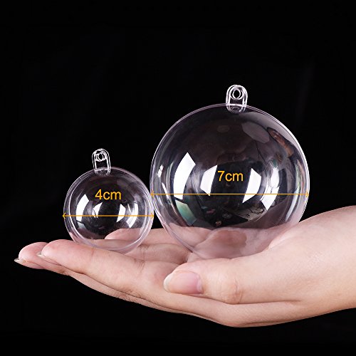 Outus Kunststoff Bad Bomben Form für DIY Handwerk und Weihnachtskugel-Verzierungen, 4 Größe 20 Set - 5