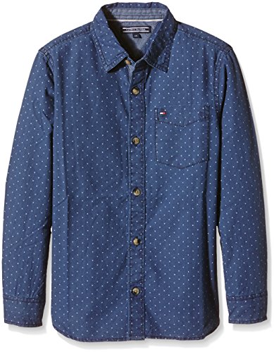 TOMMY HILFIGER KIDS Boys' Lior L/S Shirt, Blue, 14