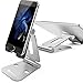 Price comparison product image Cell Phone Stand, iDudu Dual Foldable Aluminum Adjustable Desktop Cell Phone Stand Tablet Stand for Mobile Phone (All Size) and Tablet (Up to 10.1 inch) - Silver