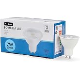 M Ledme - Pack of 6, LED Bulb Gu10 Smd Plus 7W, Cool Light (6000k), Gu10 Socket, 580 Lumen, IP20, Beam Aperture of Light 60&deg;,