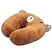 HuaYang Soft Cartoon Style U Shape Neck Rest Pillow Cushion For Car Airplane Travel(Bear)