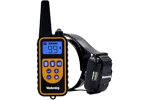 Wodondog Collier de Dressage pour Chien, Collier Electrique pour Chien Étanche Rechargeable, Télécommande 1000 m (Jaune)